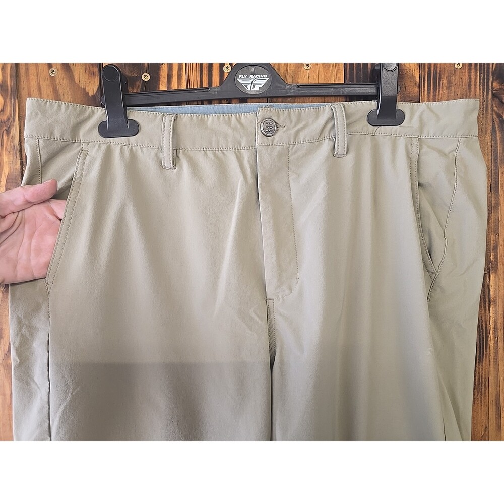 Free Fly Men's Shorts Breeze Khaki Tan Chino Performance Active, Size 38 - Picture 2 of 10
